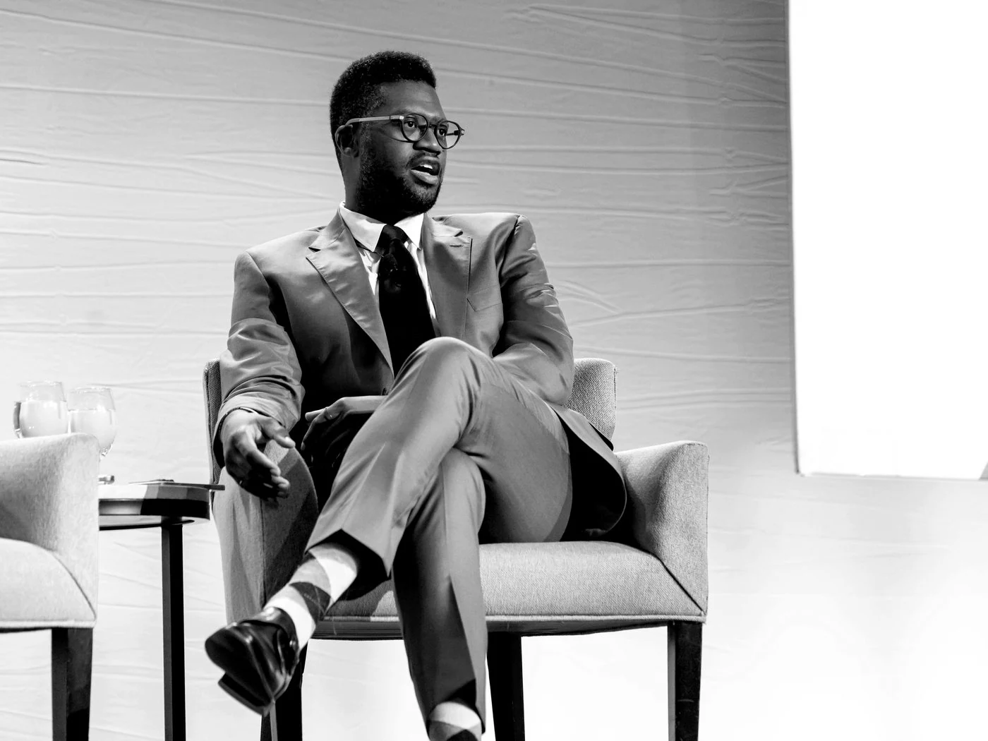 Andrew Forde participating in a panel discussion.